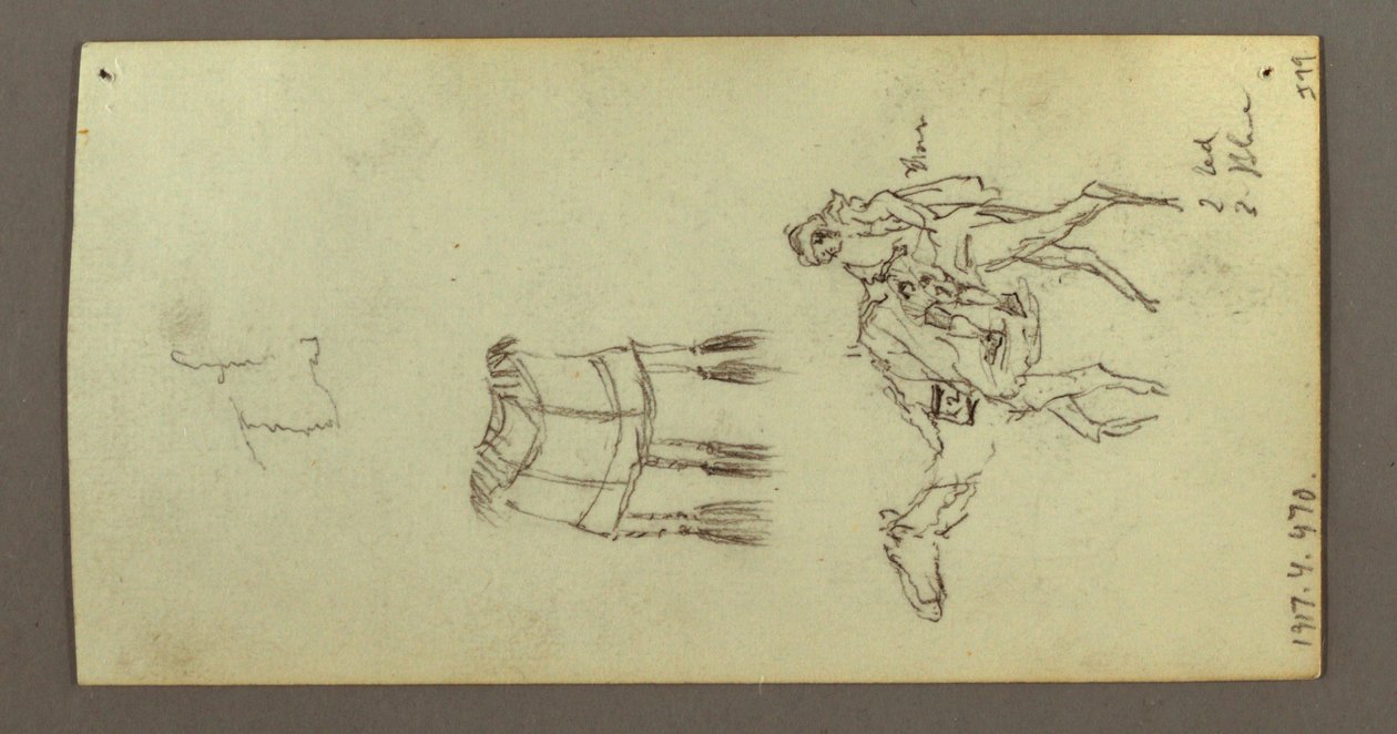 Tekening, Figuur en kamelenstudies, 22 februari 1868 door Frederic Edwin Church