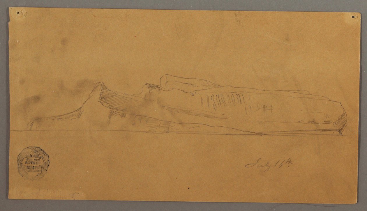 Tekening, drijvende ijsberg, 16 juli 1859 door Frederic Edwin Church