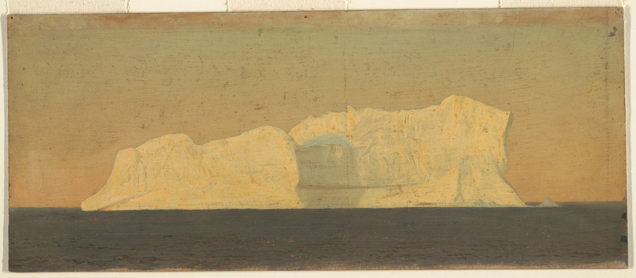 Tekening, drijvende ijsberg, Labrador, juni of juli 1859 door Frederic Edwin Church