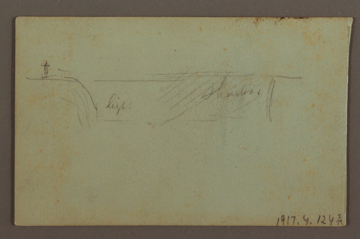 Tekening, Bloeiende plant en een rots tussen de Amerikaanse en Canadese watervallen bij Niagara, mogelijk 1858 door Frederic Edwin Church