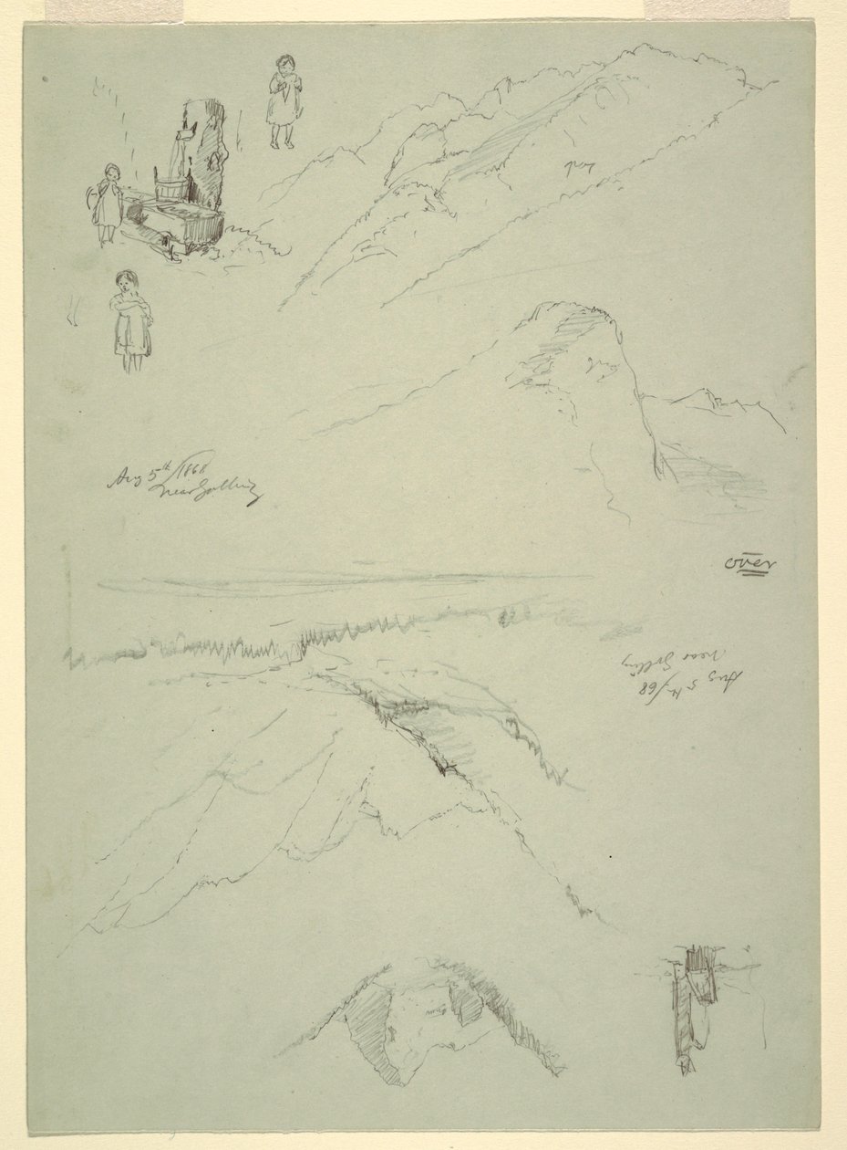 Tekening, van "bij Golling," Oostenrijk, 5 augustus 1868 door Frederic Edwin Church