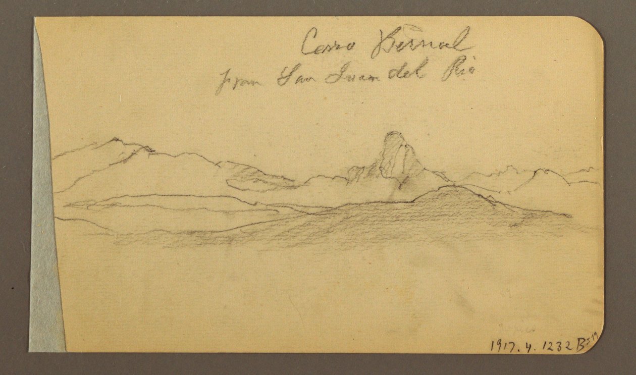 Tekening, Heuvel- en bergketens, San Bernal Peak, 1889 door Frederic Edwin Church