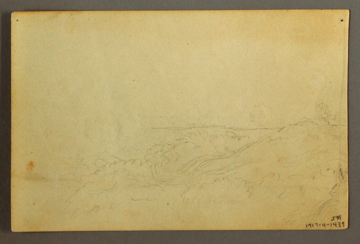 Tekening, Huis in het bos bij een beek, april 1845 door Frederic Edwin Church