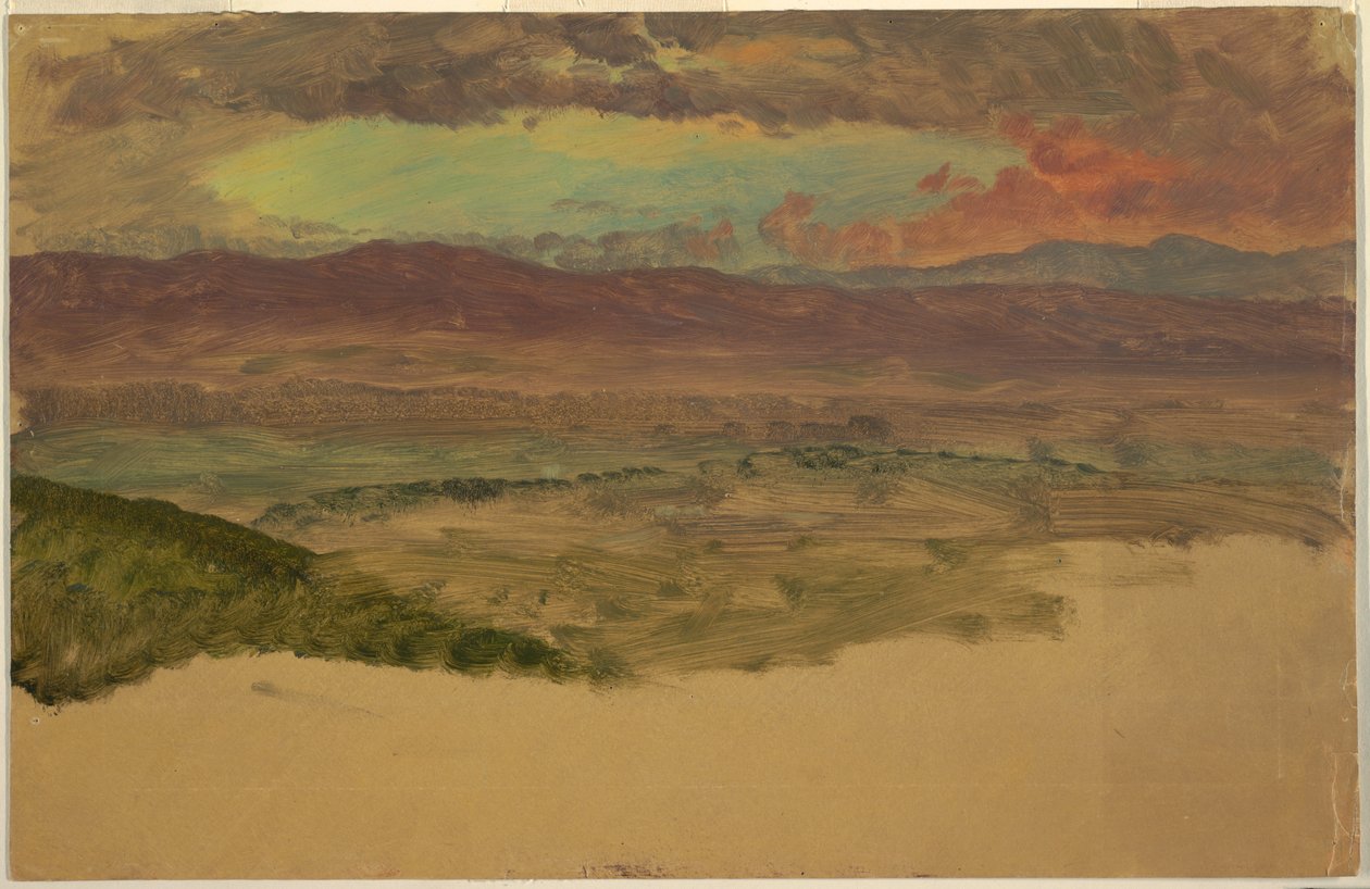 Tekening, Landschap Hudson-vallei, ca. 1880 door Frederic Edwin Church