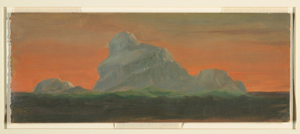 Tekening, ijsberg tegen avondlucht, juni 1859 door Frederic Edwin Church