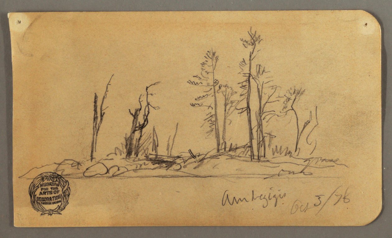 Tekening, eiland, 1878 door Frederic Edwin Church