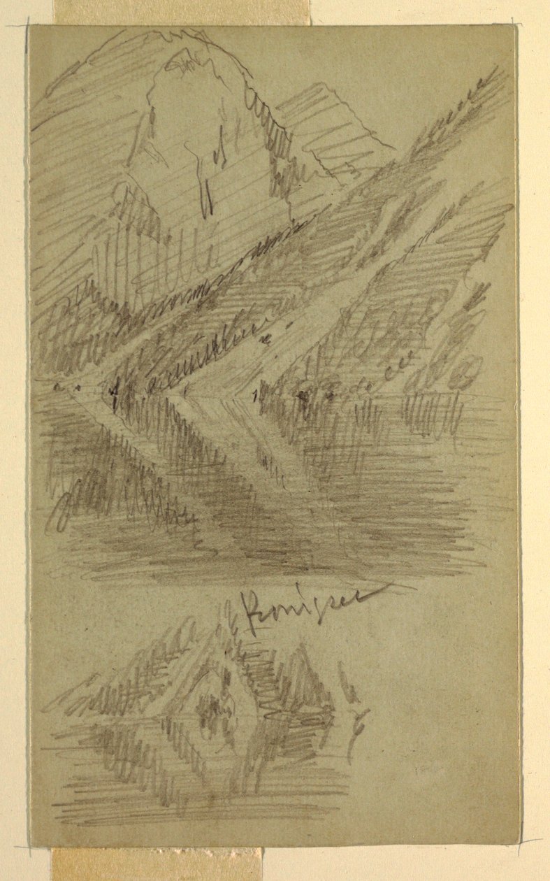 Tekening, Königssee, Berchtesgaden, Beieren, juni of juli 1868 door Frederic Edwin Church