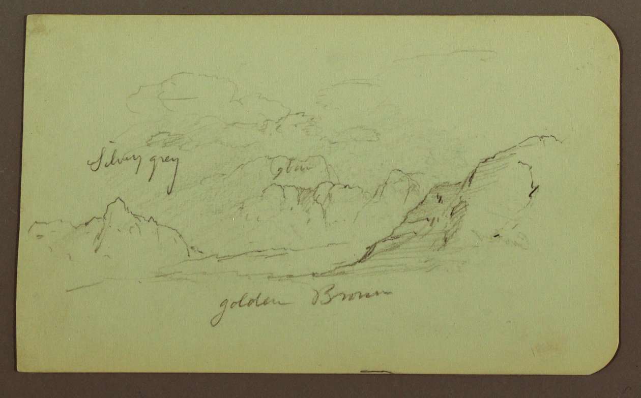 Tekening, Landschap; Verso: Persoon/Personen, Kerk, 1883 door Frederic Edwin Church