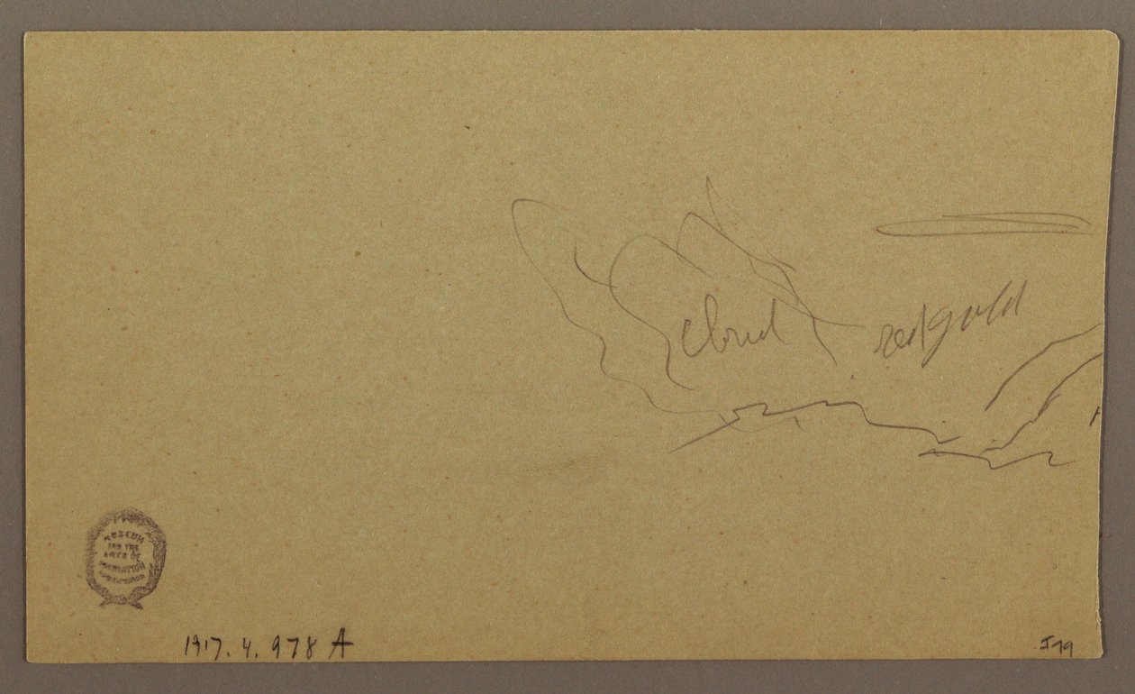 Tekening, Landschap; Verso: Lucht, augustus 1865 door Frederic Edwin Church