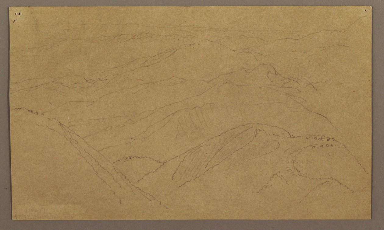 Tekening, Landschap; Verso: Boom in landschap, Lucht, mei-augustus 1865 door Frederic Edwin Church
