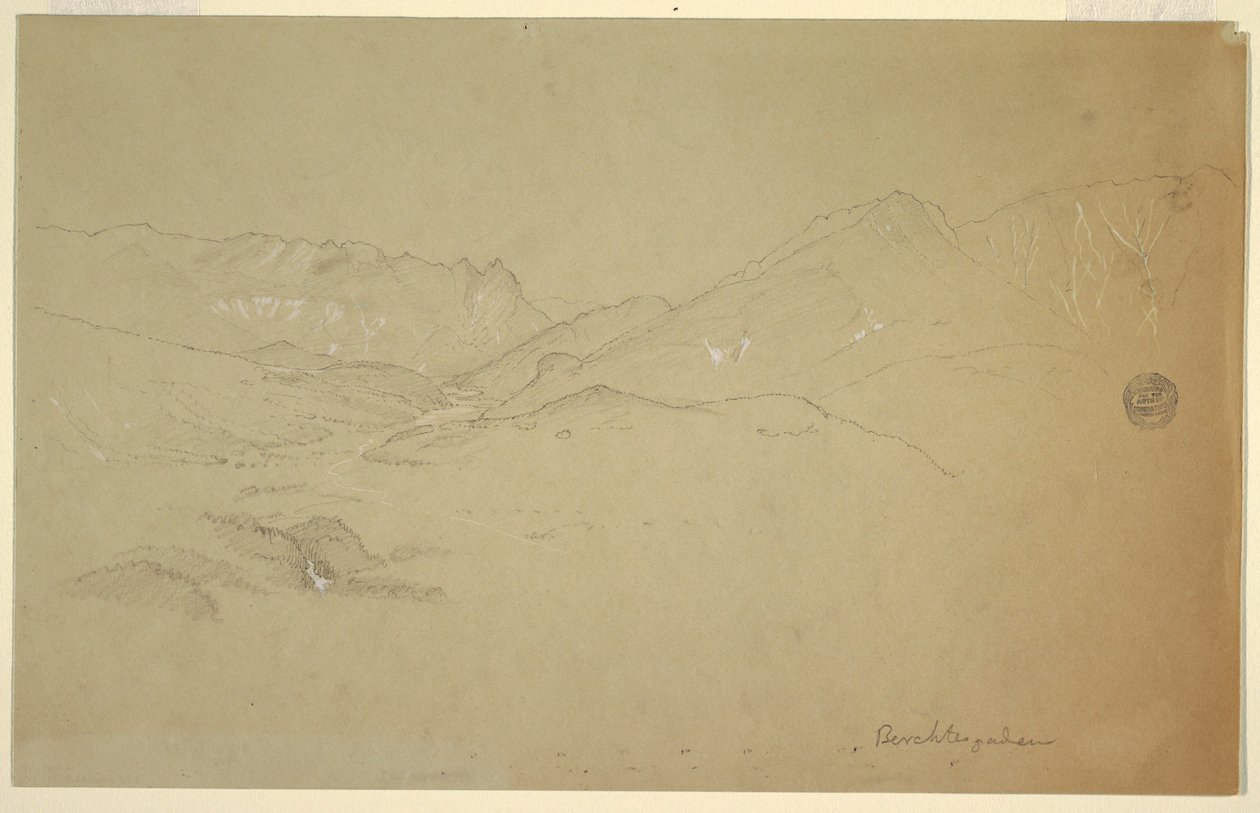 Tekening, Landschap bij Berchtesgaden, juni-juli 1868 door Frederic Edwin Church