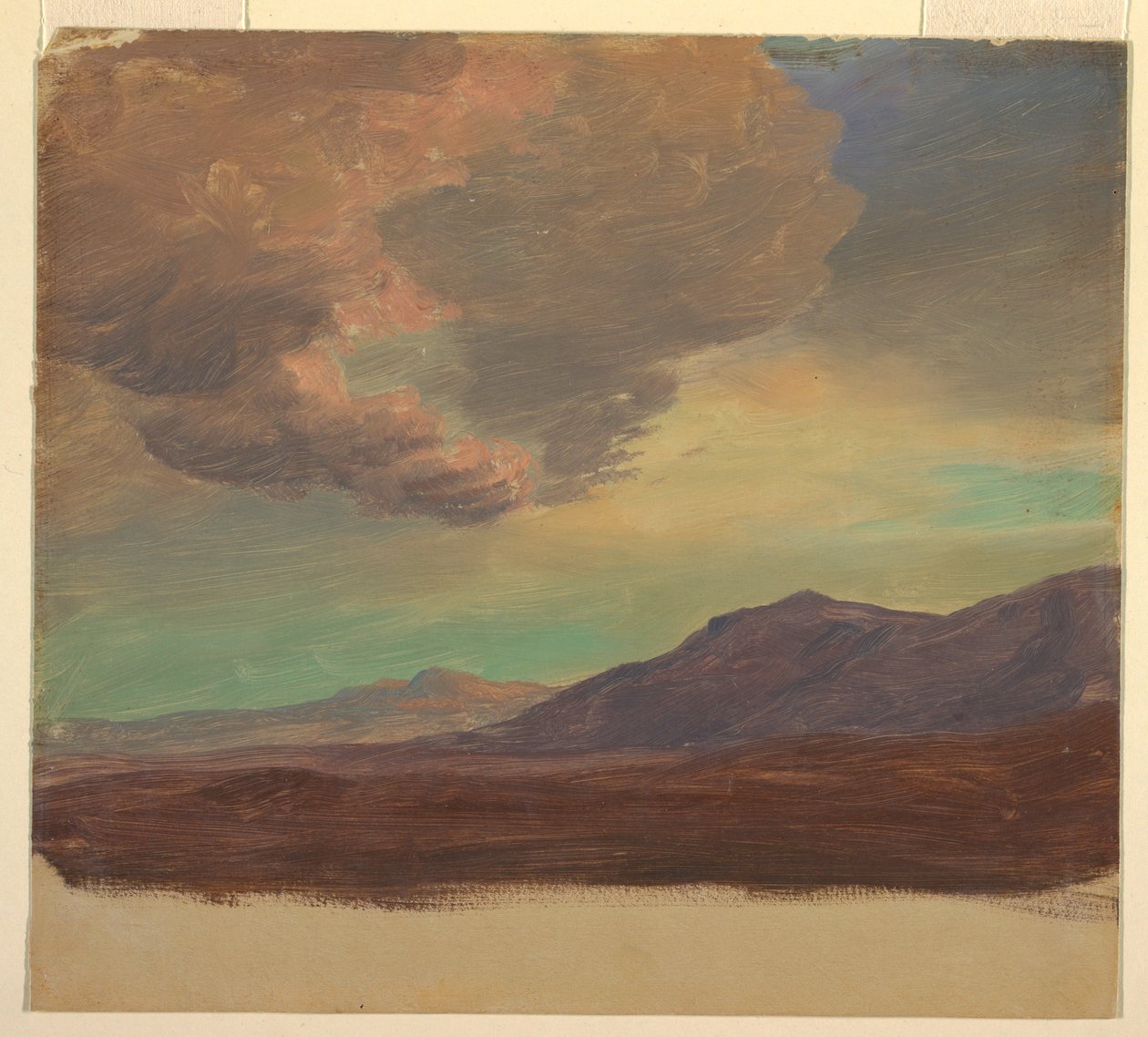 Tekening, Landschap, bij Palastine of Syrië, 1868 door Frederic Edwin Church