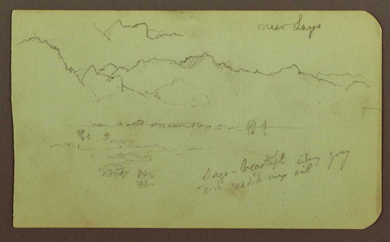 Tekening, Landschap "bij lagos"; Verso: Landschap, 1883 door Frederic Edwin Church