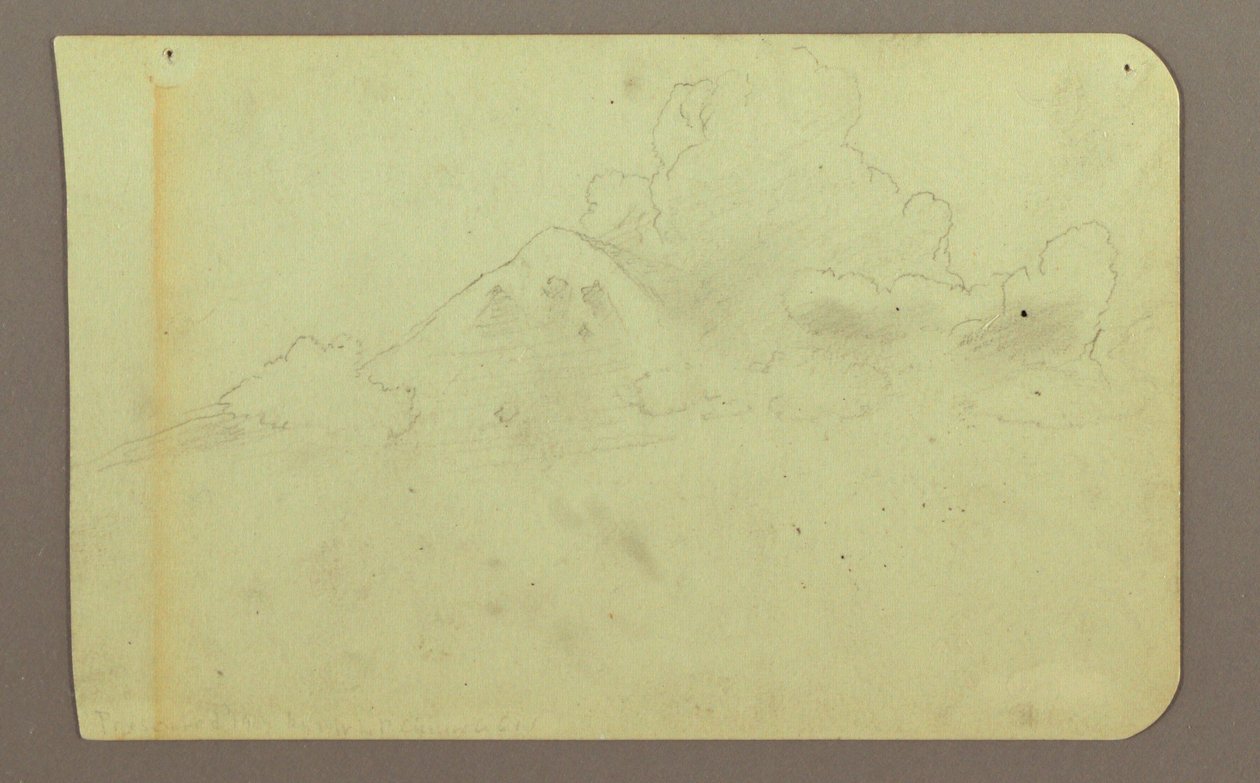 Tekening, Landschap met wolken; Verso: Berg, 1883 door Frederic Edwin Church