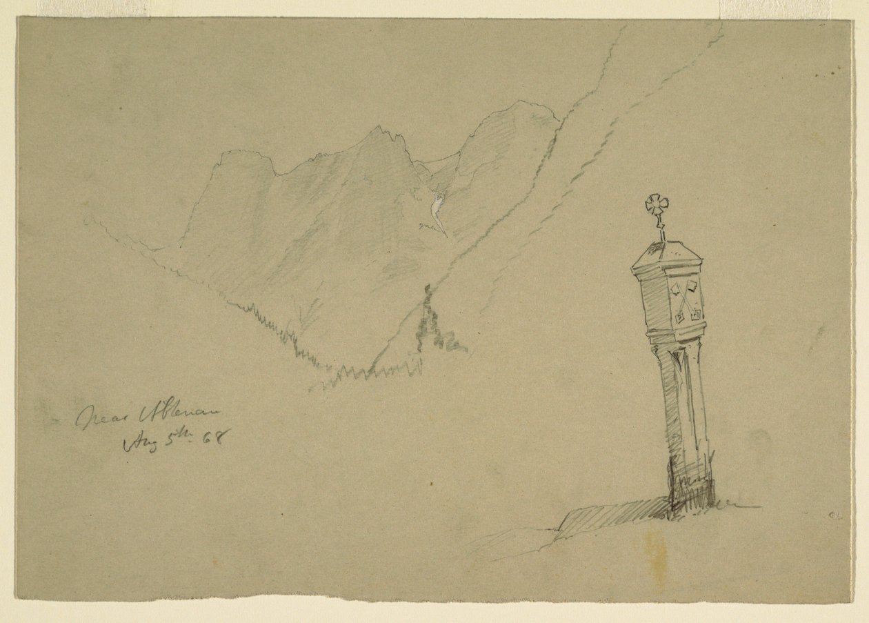 Tekening, Landschappen tussen Golling en Abtenau, 5 augustus 1868 door Frederic Edwin Church