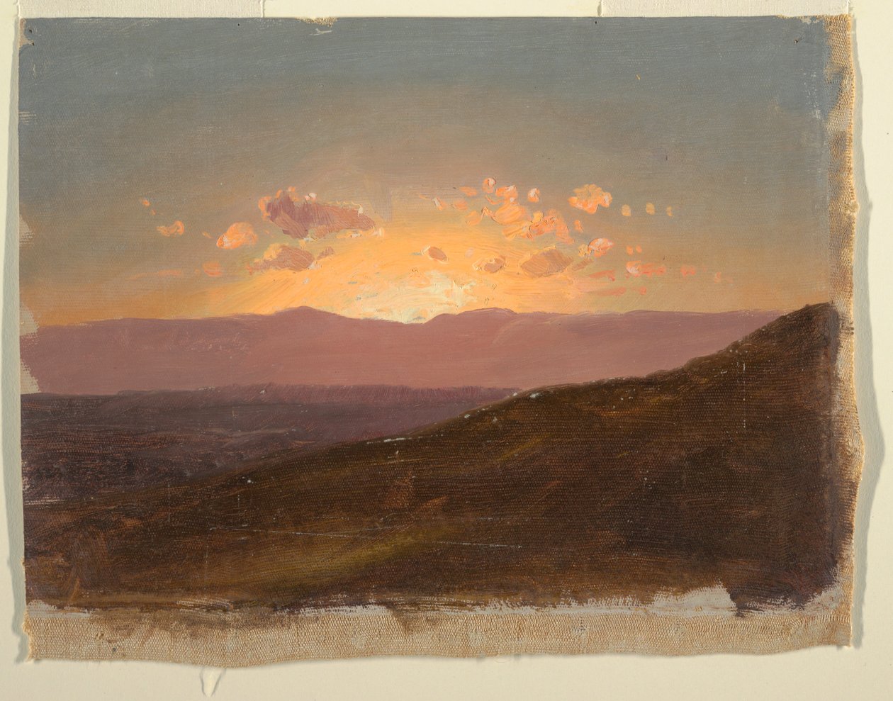Tekening, Kijkend over de Hudson-vallei, 14 augustus 1867  door Frederic Edwin Church