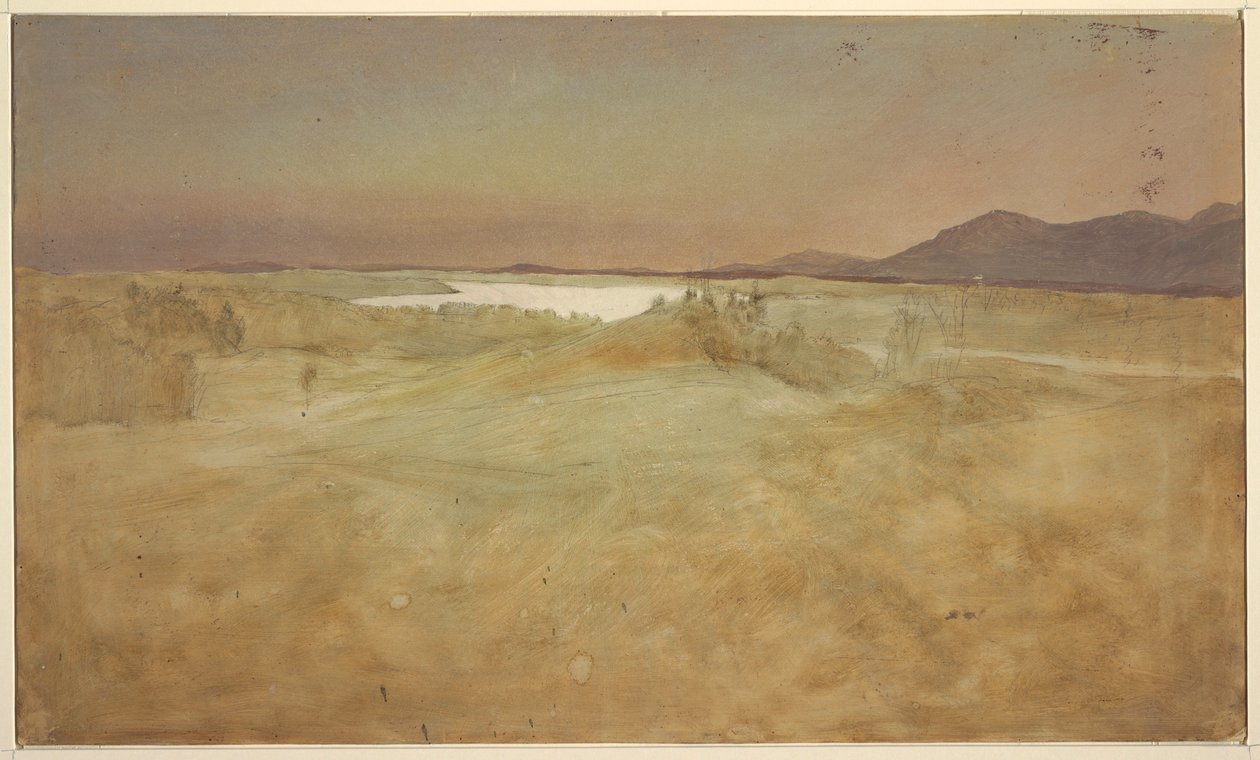 Tekening, kijkend vanaf Olana, zuidwest over Hudson-vallei, 1870-80 door Frederic Edwin Church