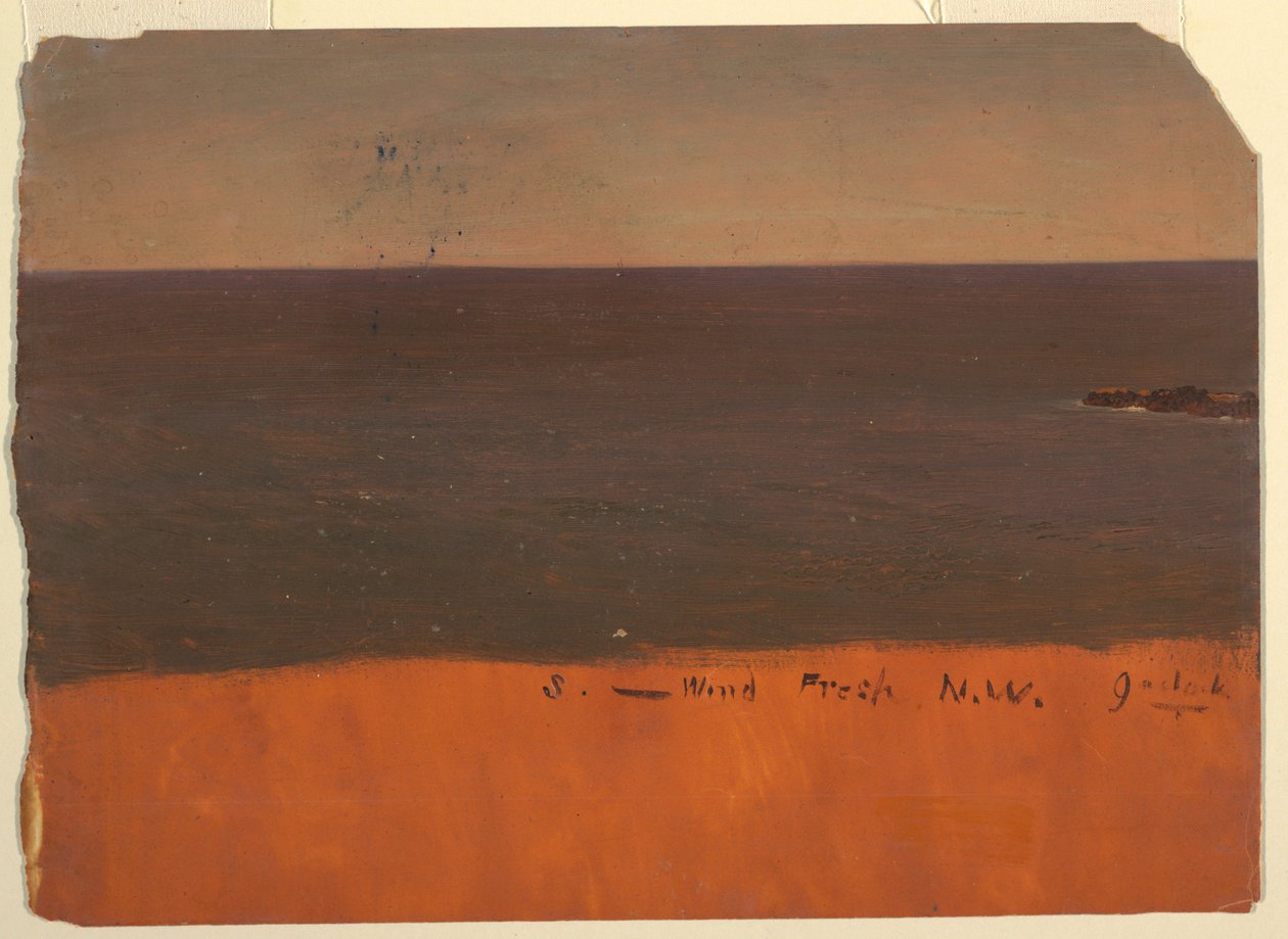 Tekening, Kust van Maine, ca. 1850 door Frederic Edwin Church