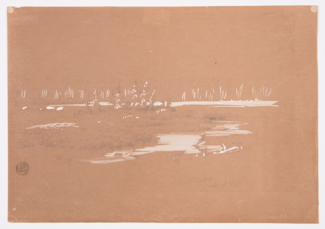 Tekening, Moerassig landschap bij Millinocket, 20 september 1878 door Frederic Edwin Church