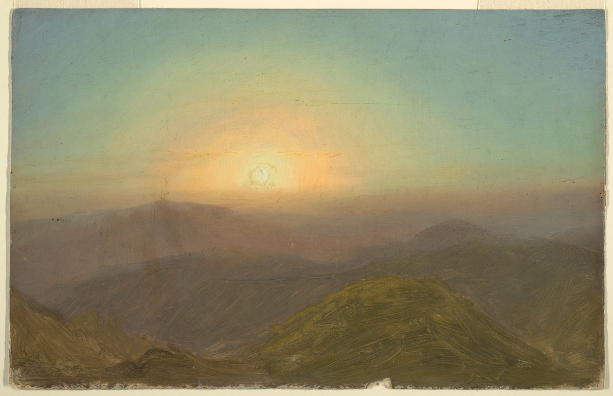 Tekening, Ochtendlandschap, 1865 door Frederic Edwin Church