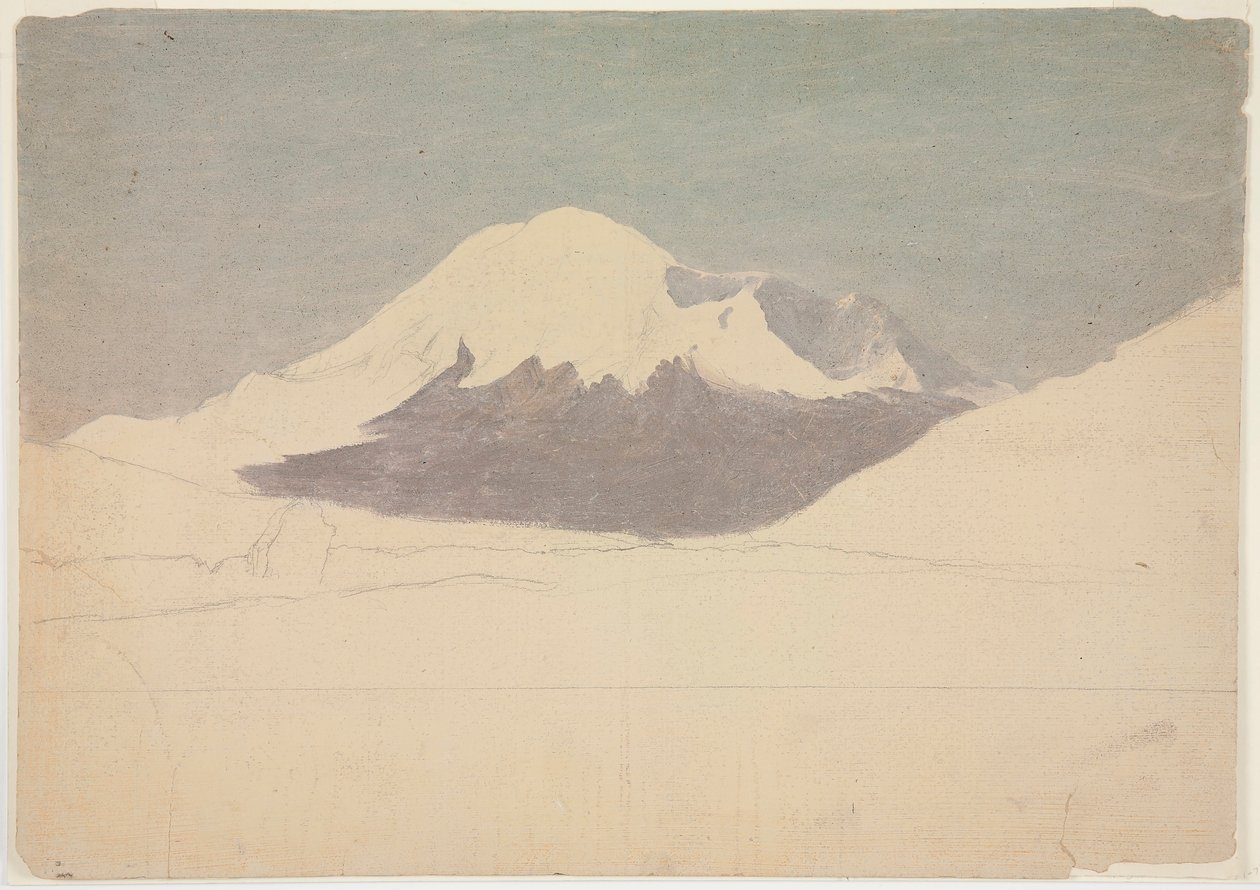 Tekening, Mount Chimborazo, Ecuador, juli 1857 door Frederic Edwin Church