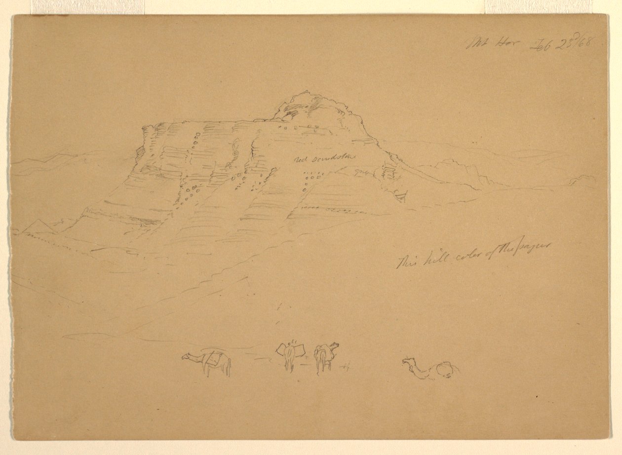 Tekening, Mount Hor, 23 februari 1868 door Frederic Edwin Church
