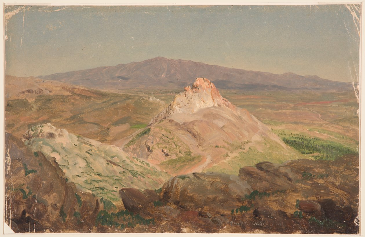 Tekening, Pentelicusberg, april 1869 door Frederic Edwin Church