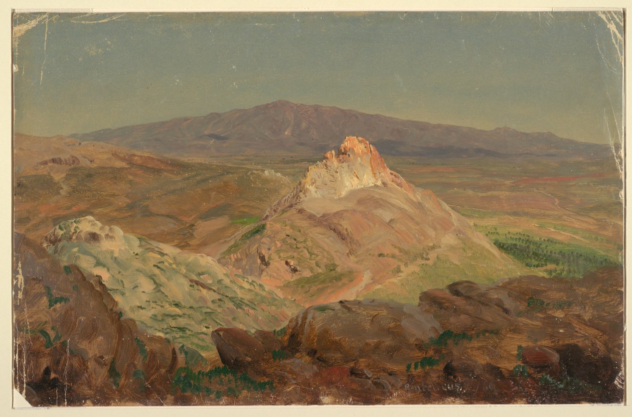 Tekening, Pentelicusberg, april 1869 door Frederic Edwin Church