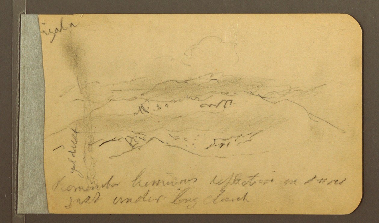 Tekening, Bergflank, 1889 door Frederic Edwin Church