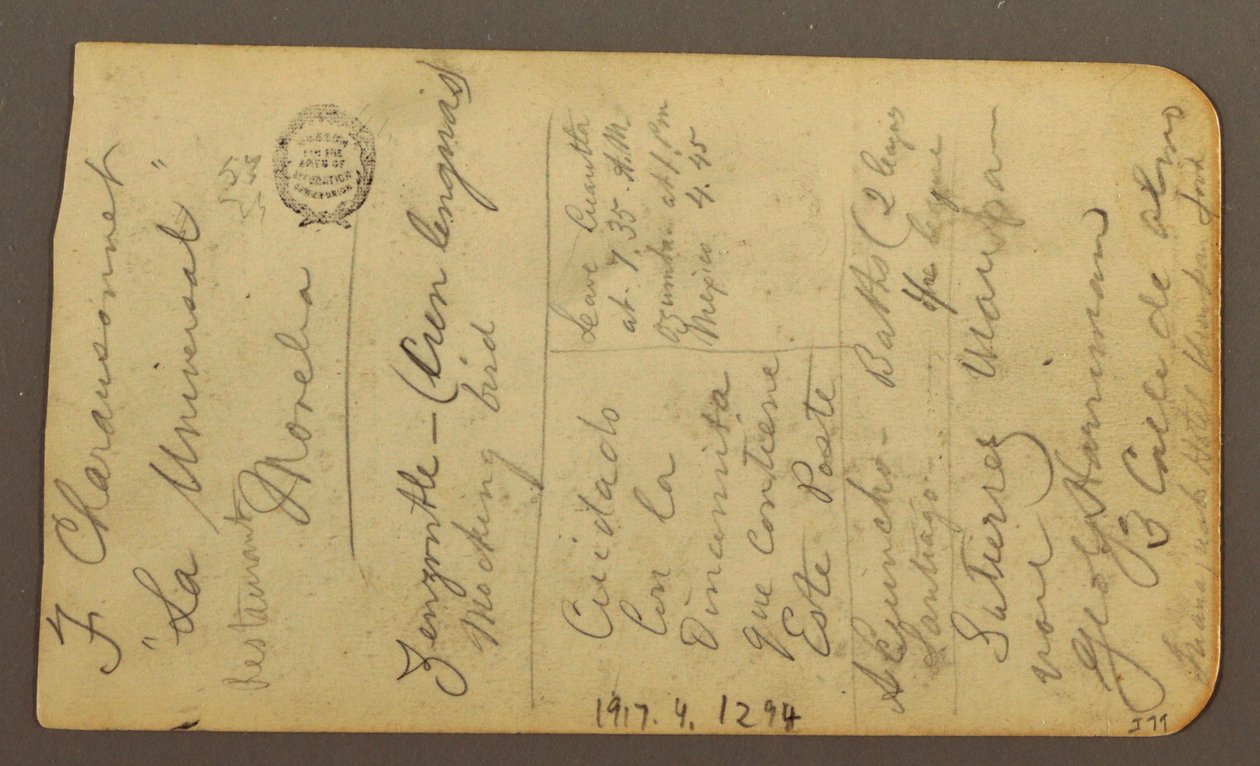 Tekening, Berglandschap; Verso: Opschriften, 1885 door Frederic Edwin Church