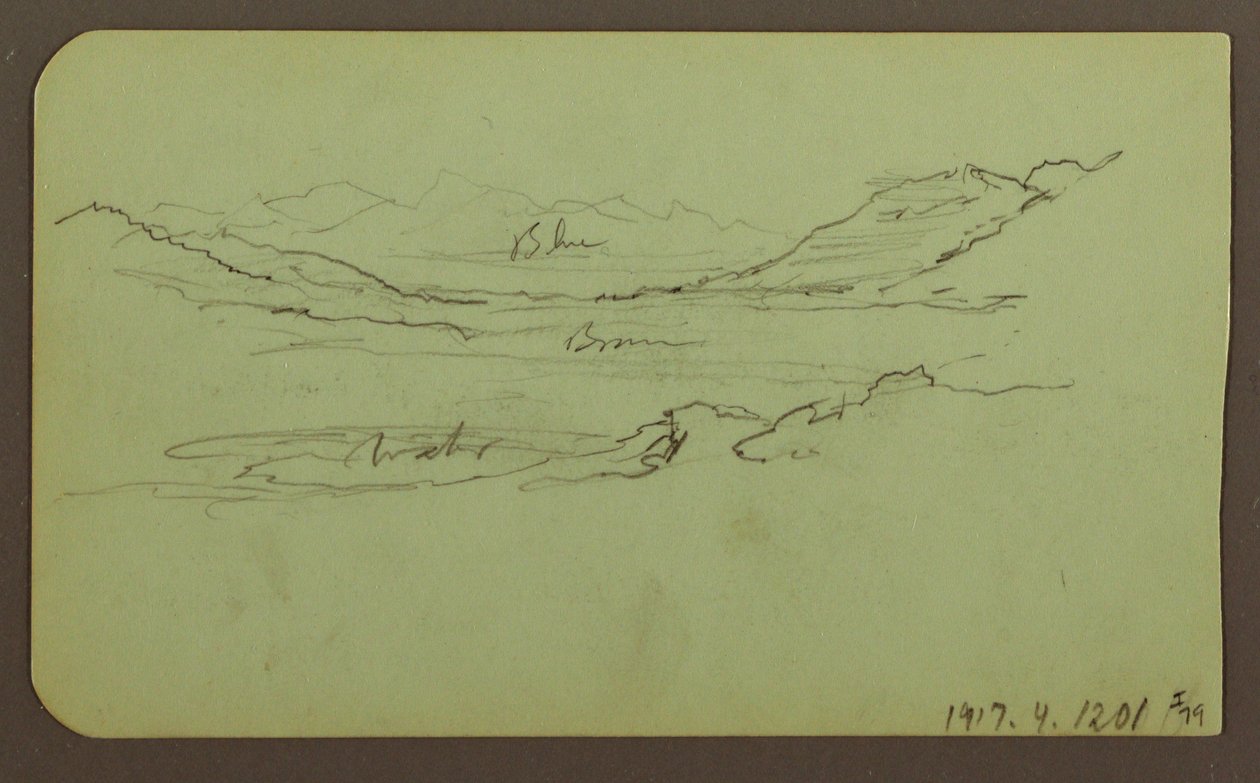 Tekening, Berglandschap; Verso: Landschap, 1883 door Frederic Edwin Church
