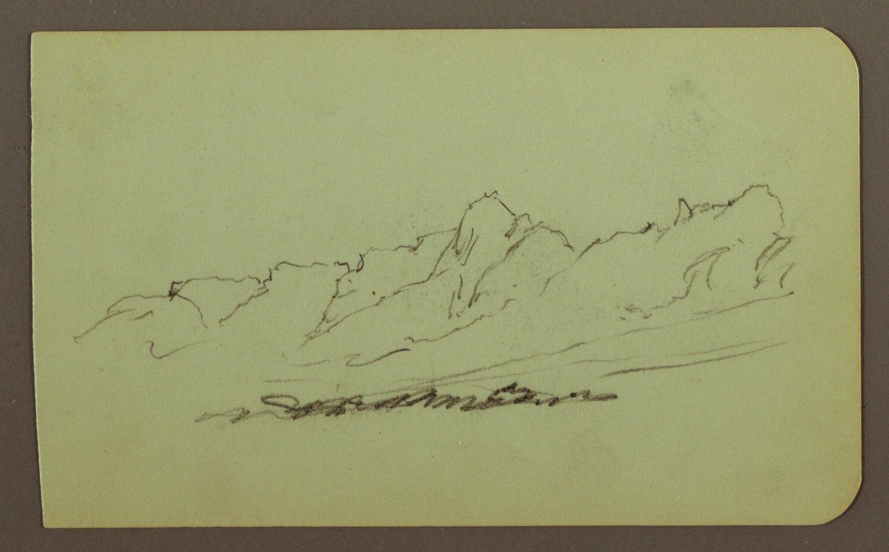 Tekening, Berglandschap; Verso: Bergketen, Figuur, 1883 door Frederic Edwin Church