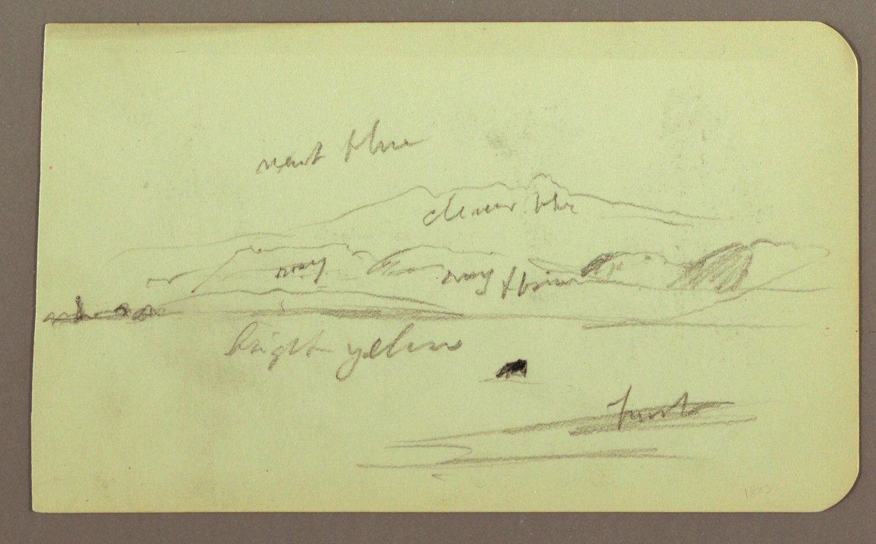 Tekening, Berglandschap; Verso: Zittende figuur, Berg, 1883 door Frederic Edwin Church
