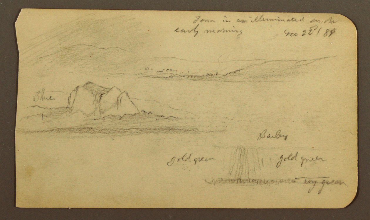 Tekening, Berglandschappen; Verso: Bergflank, Tocatecas, 22 december 1884 door Frederic Edwin Church