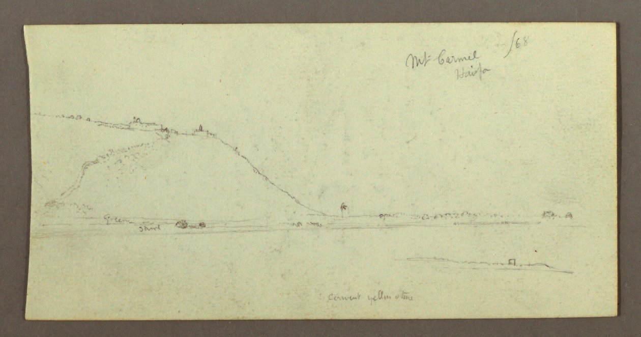 Tekening, Berg over water, februari mogelijk 1868 door Frederic Edwin Church