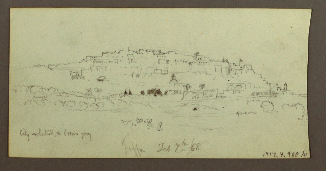 Tekening, Berg over water, februari mogelijk 1868 door Frederic Edwin Church