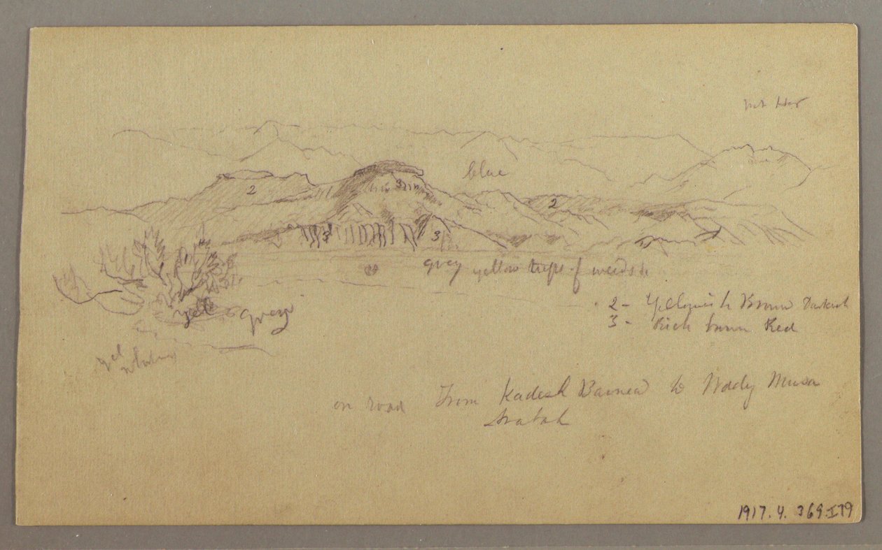 Tekening, Bergtoppen, 22 februari 1868 door Frederic Edwin Church
