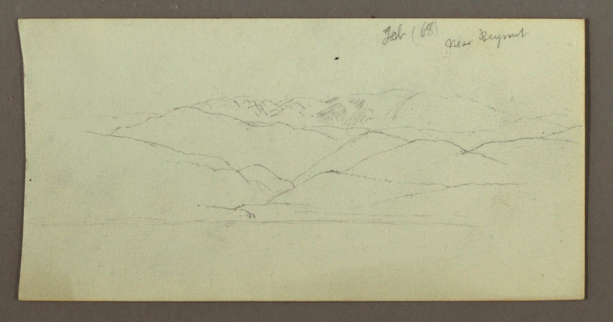 Tekening, Bergketen, februari 1868 door Frederic Edwin Church