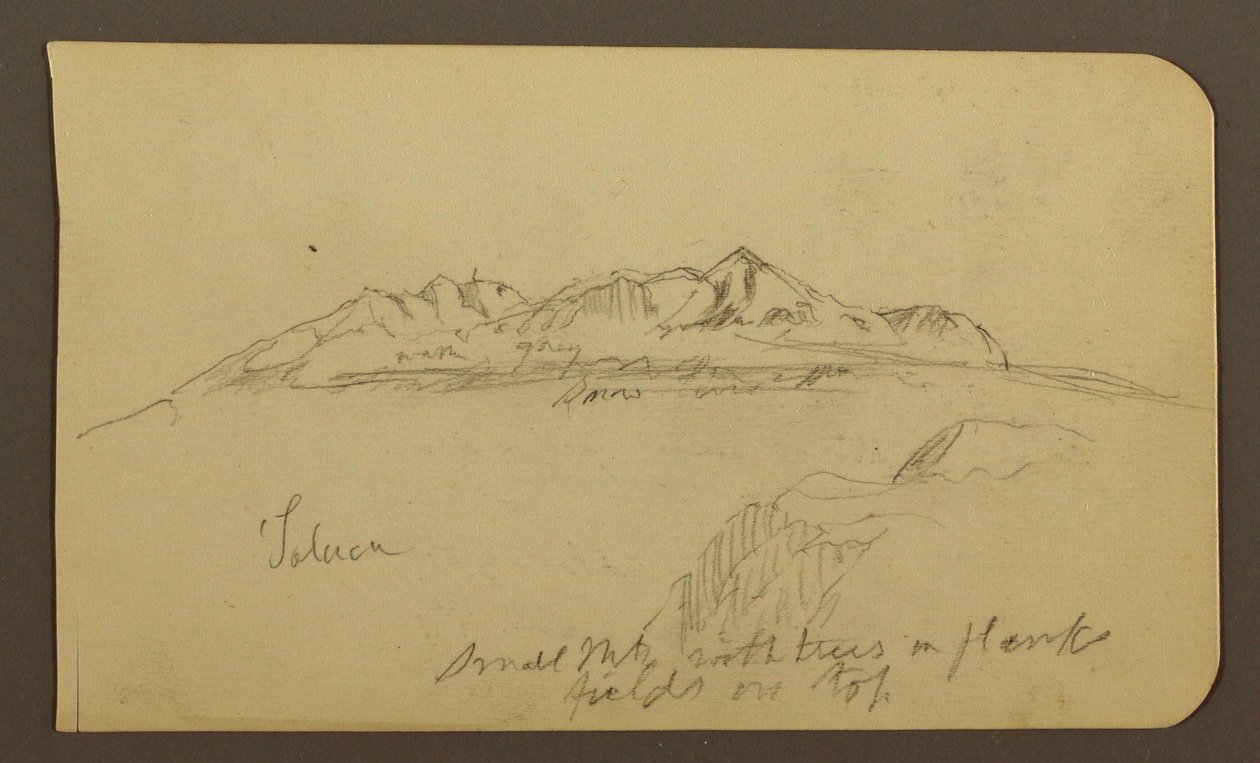 Tekening, Mountain Range, Toluca; Verso: Mountain Range, Toluca, 7 januari 1885 door Frederic Edwin Church