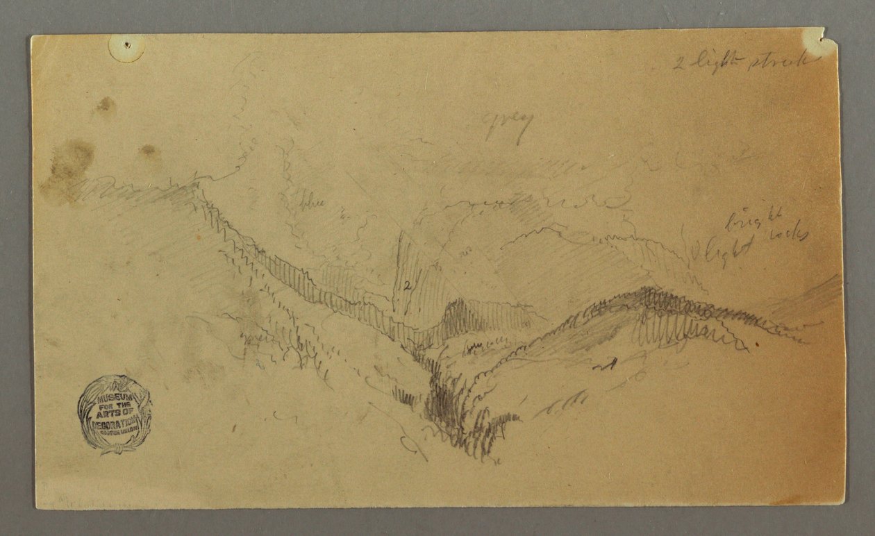 Tekening, Bergstudie, mogelijk 1868 door Frederic Edwin Church