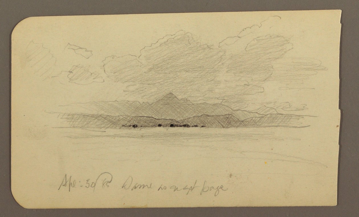 Tekening, Berglandschap, Toluca; Verso: Berg, Toluca, 20 april 1885 door Frederic Edwin Church