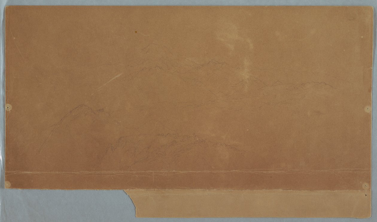 Tekening, Bergachtig landschap, Ecuador of Columbia, 1853 door Frederic Edwin Church