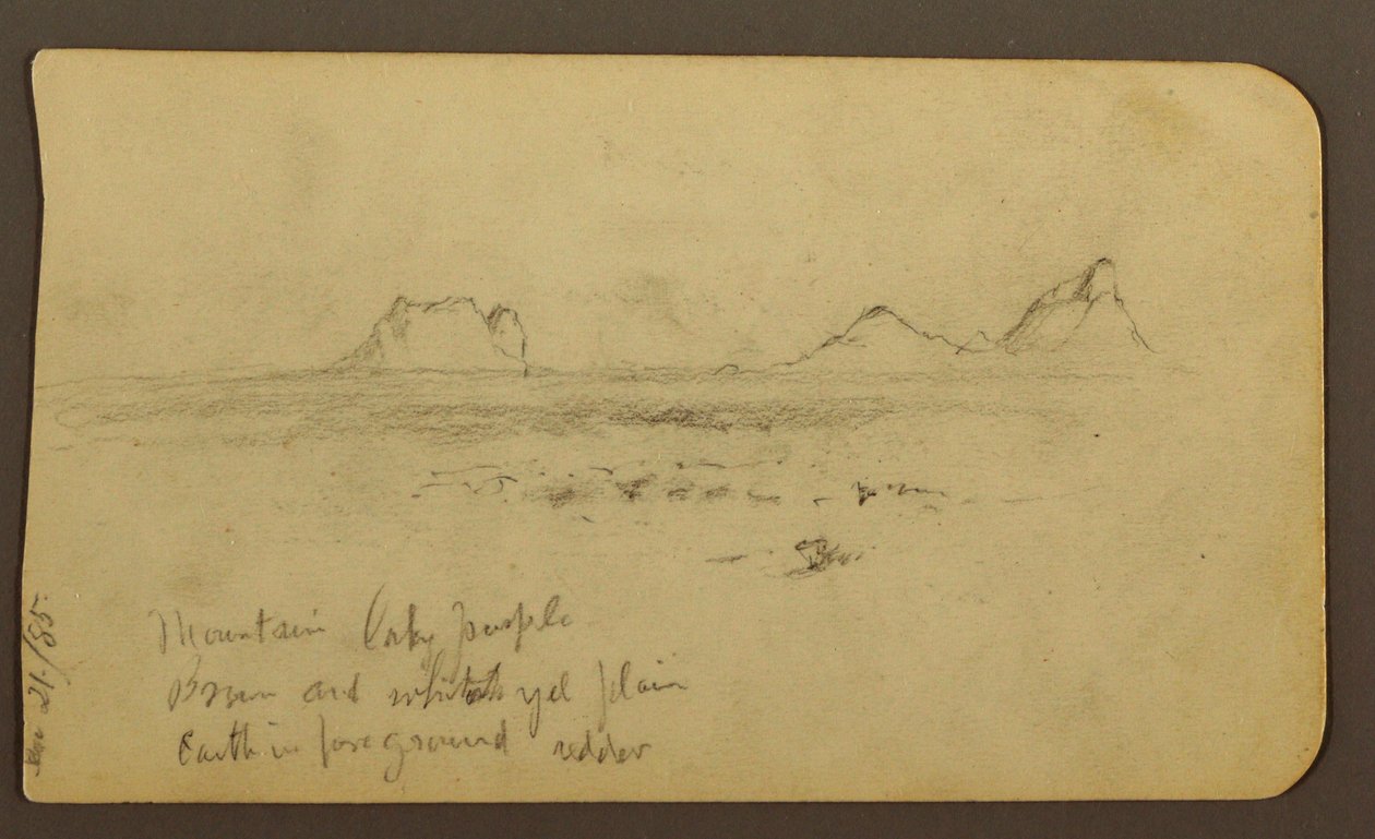 Tekening, Bergen; Verso: Uitloper amp; Bergketen, 21 december 1885 door Frederic Edwin Church
