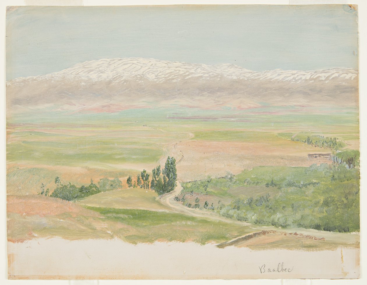 Tekening, Bergen bij Baalbec, mei 1868 door Frederic Edwin Church