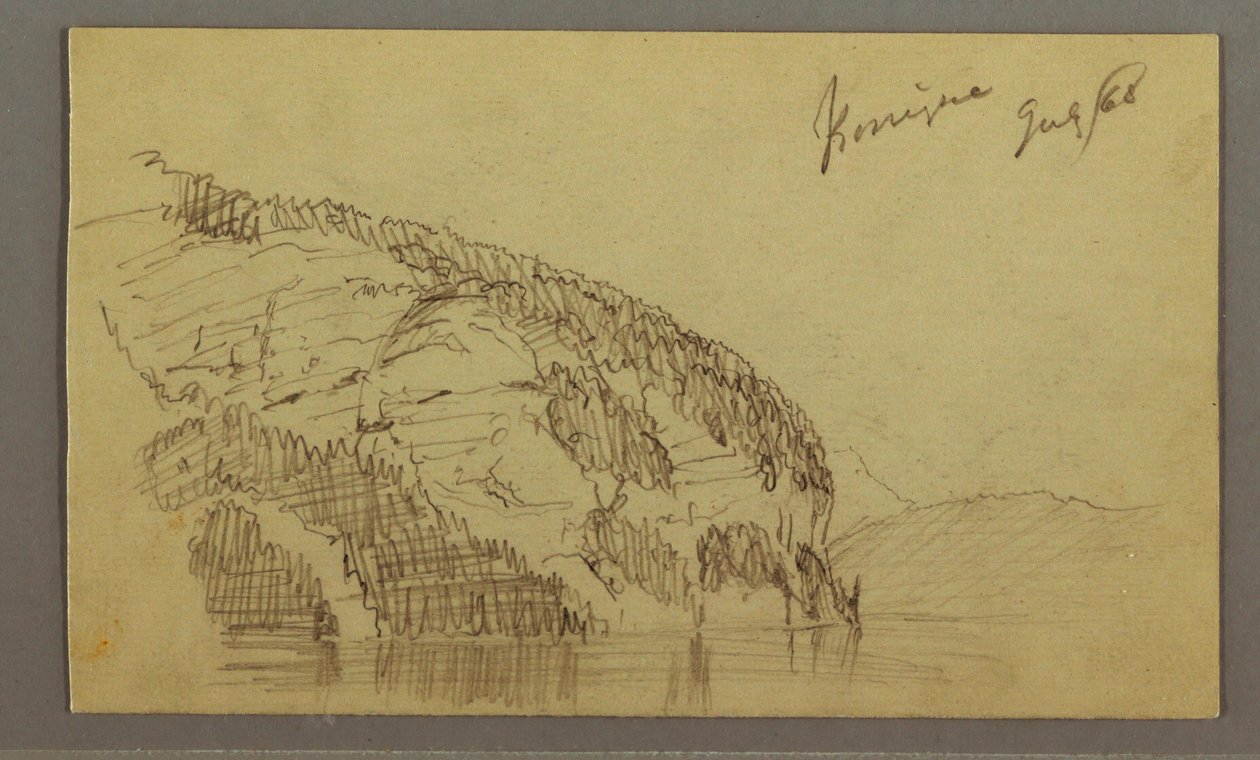 Tekening, Mountainside, juli 1868 door Frederic Edwin Church