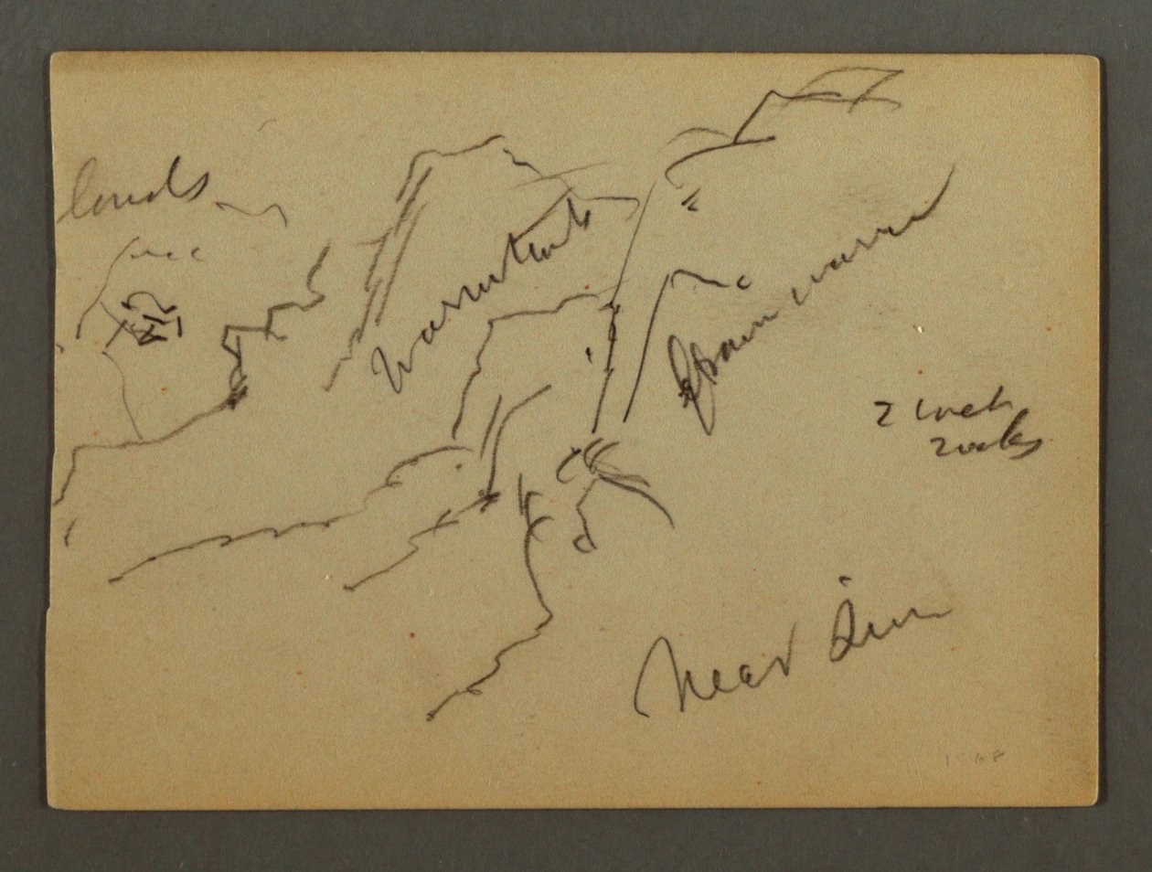 Tekening, Mountainside, mogelijk 1868 door Frederic Edwin Church