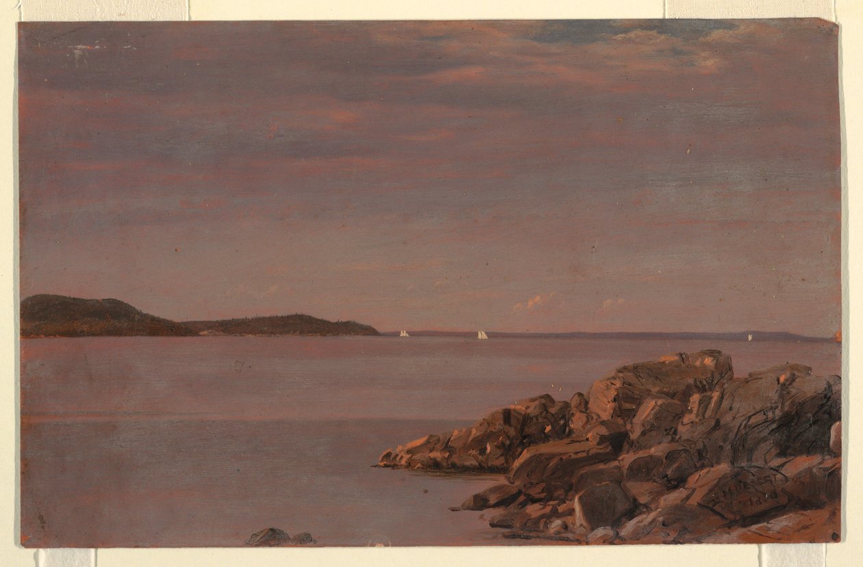 Tekening, Mt. Desert Island, kust van Maine, 1850 door Frederic Edwin Church