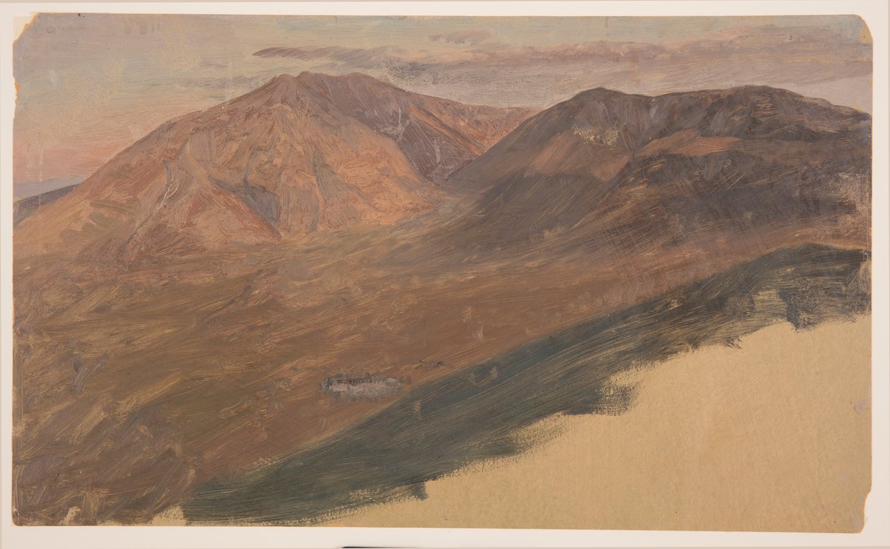 Tekening, Mt. Katahdin en Turner van een afstand, 1860-78 door Frederic Edwin Church