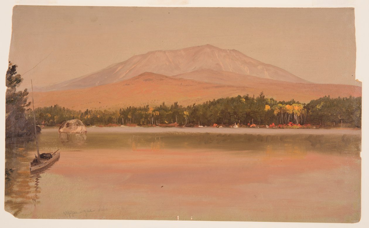 Tekening, Katahdin vanaf Togue Pond, 1875-80 door Frederic Edwin Church