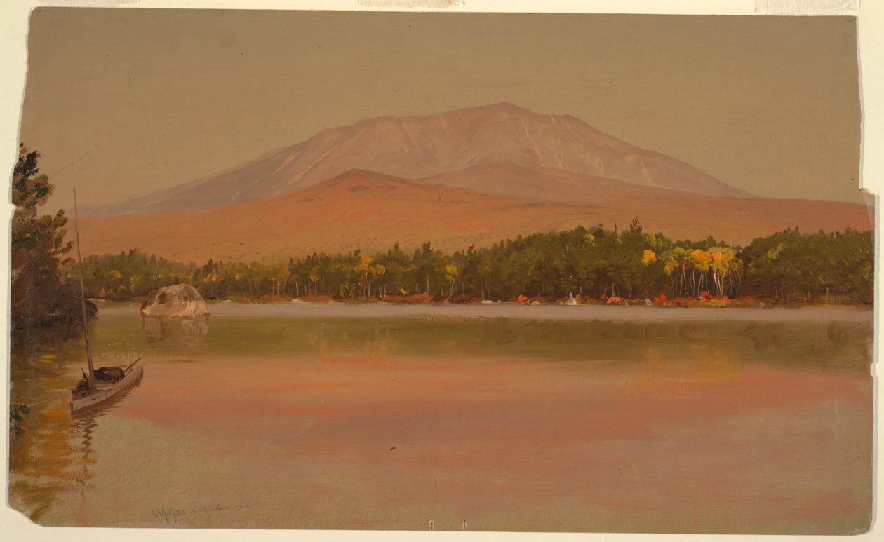 Tekening, Katahdin vanaf Togue Pond, 1875-80 door Frederic Edwin Church